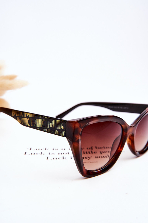 Women's Sunglasses With Lettering M2404 Marbled black-Brown