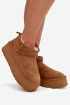 Women's Snow Boots Made of Natural Suede Camel Mairene