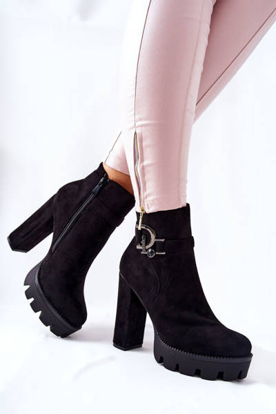 Suede Boots On High Heel Black Dianne