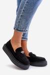 Women's Platform Moccasins Black Erithine