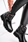 Women’s Boots Lacquered Leather Black Exquisite 1199