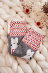 Women's Socks Christmas Patterns With A Polar Bear Grey