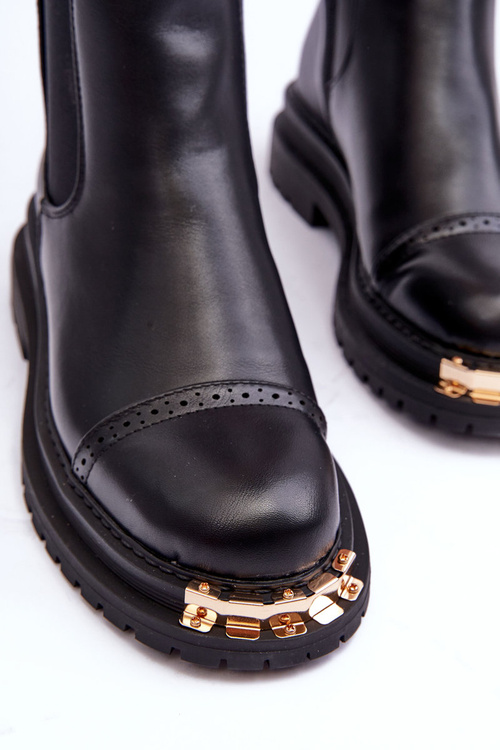 Women's Leather Ankle Boots Black Nialee