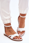 Women's Zipper Flat Flip Flops White Rise Up!