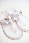 Women's Rubber Zircons White Flip-Flops Lissy