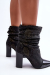 Snake-Patterned Boots with Heel Black Casima