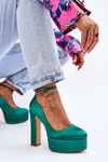 Fashionable High Heel Pumps Green Hayden