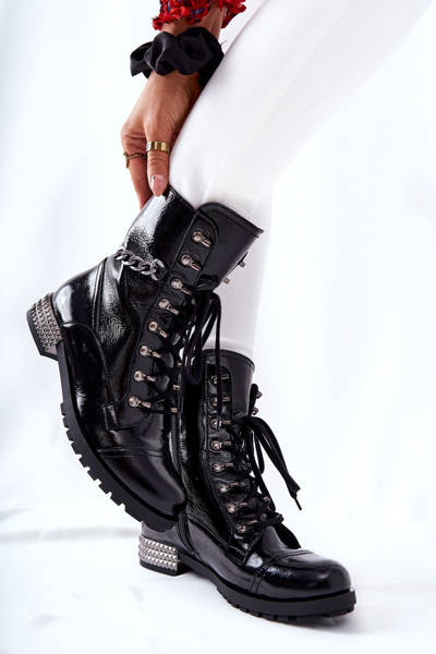 Leather Stiletto Boots Laura Messi Black 2209