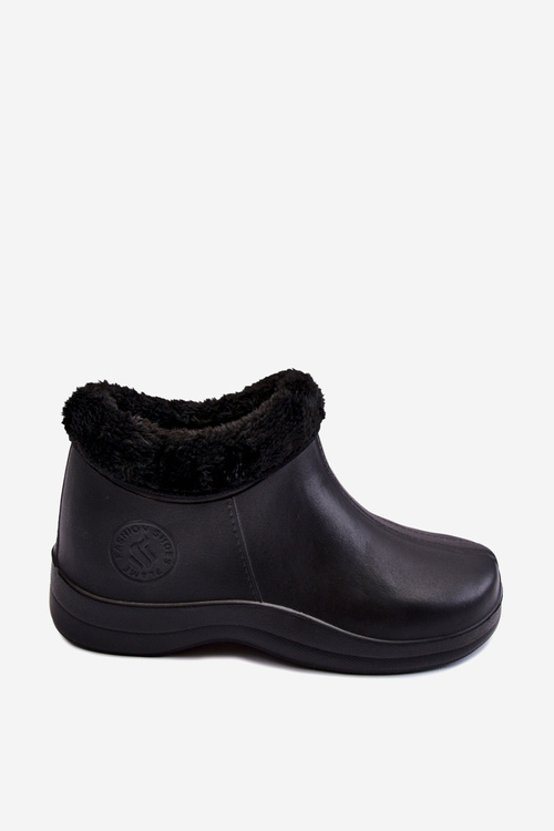 Women's Slip-On Warm Rain Boots Black Izera