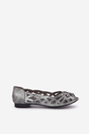 Perforated Ballerinas With Open Toes Silver Calgis