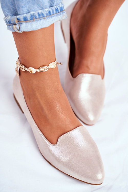 Women's Ballerinas Sergio Leone Beige and Gold BL610