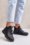 Damskie Buty Sportowe Skóra Naturalna Zamek Czarne Artiker 55C0035