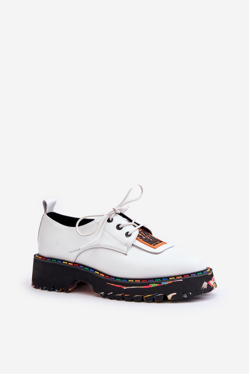 Leather Women's Lace-Up Shoes Artiker White 55C0500