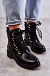 Leather Quilted Boots With Warming Black Torino
