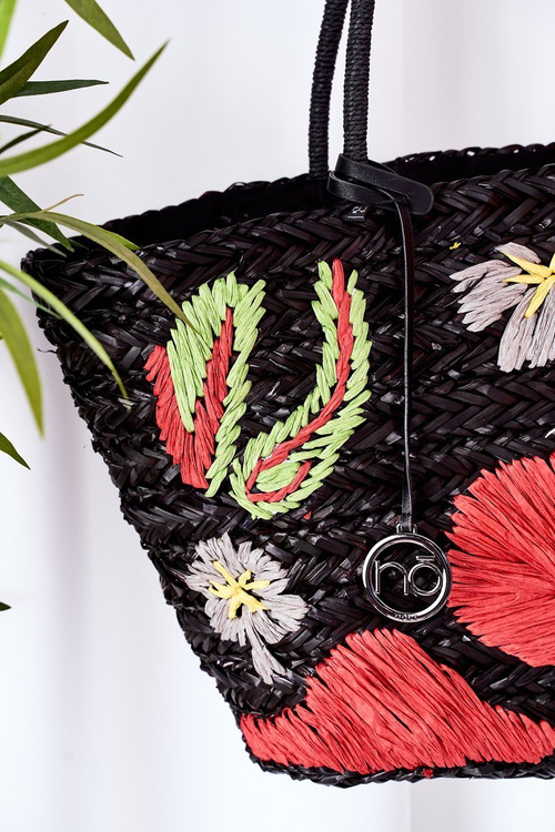 Braided Shopper Beach Bag NOBO XK0300 Black