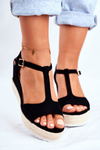 Women's Sandals On Wedge Black Papillon