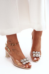 Transparent Heels With Heel Gold SBarski MR1037-43