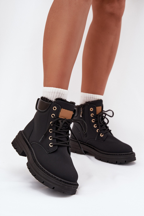 Ladies Insulated Boots With Zipper Black Tharika