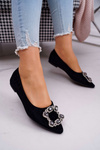 Women's Ballerinas with Stones Black Divine