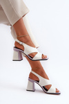 Women's Sandals with White Stiletto Heel D&A MR38-153