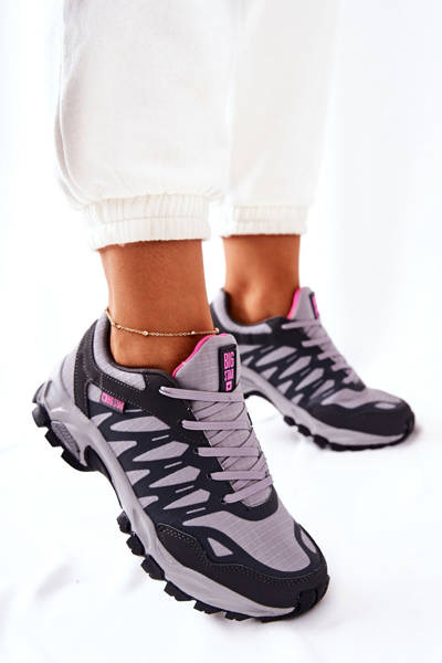 Buty Sportowe Memory Foam Wiązane Big Star Szare GG274499