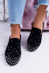 Women's Ballerinas Lu Boo Black Suede Lords with Studs Odessa