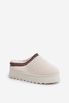 Snow Boots Slippers On Platform With Lambskin Light Beige Ovirissa