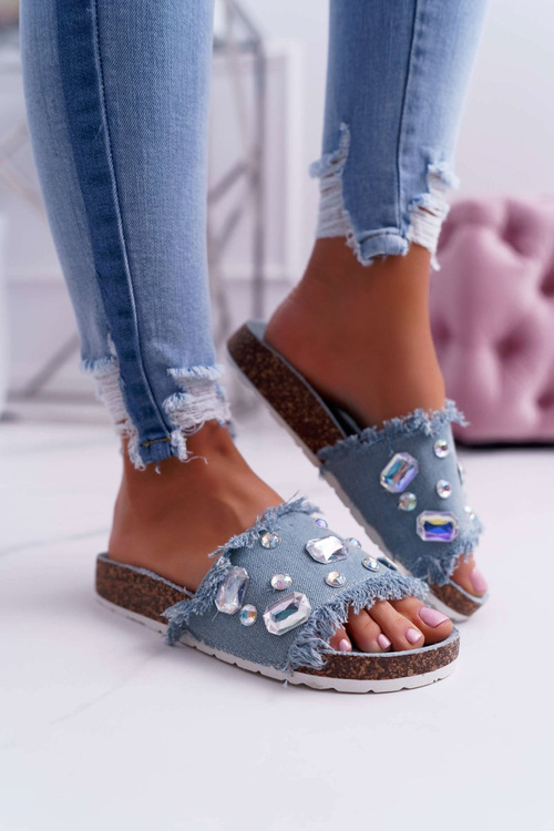 Women's Flip Flops with Zircons Jeans Koko