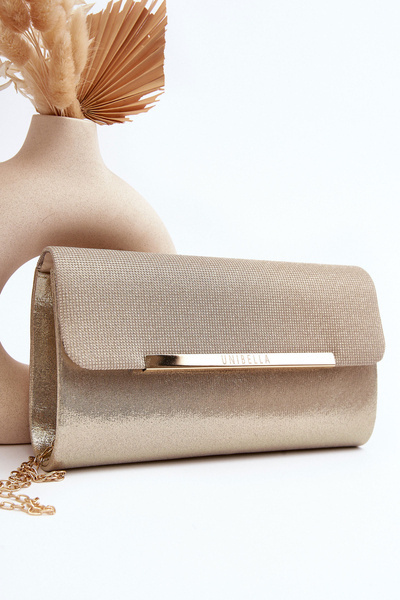 Envelope Clutch Bag with Chain Pink Gold Onelia