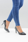 Lu Boo Women's Stilettos Grey Velvet