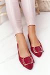 Suede Ballerinas With A Buckle Sergio Leone BL623 Burgundy