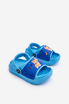 Light Children's Slides Sandals With Animal Motif Blue Rico 