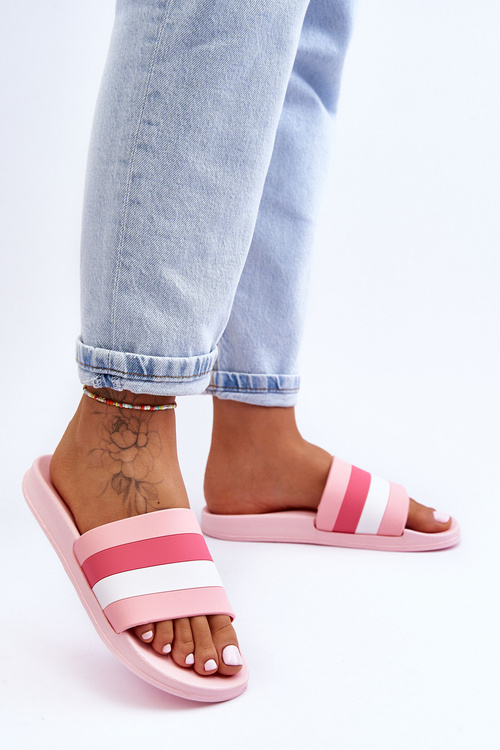 Women's Striped Slippers pink Vision