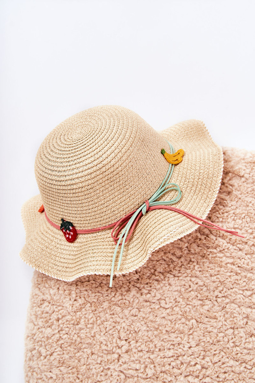 Children's Hat With Belt Beige Simon
