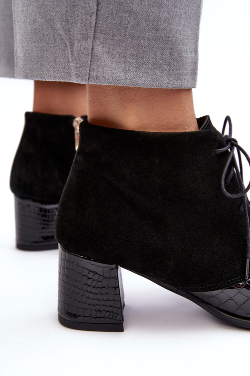 Women's Boots On Low Heel Black Ebba