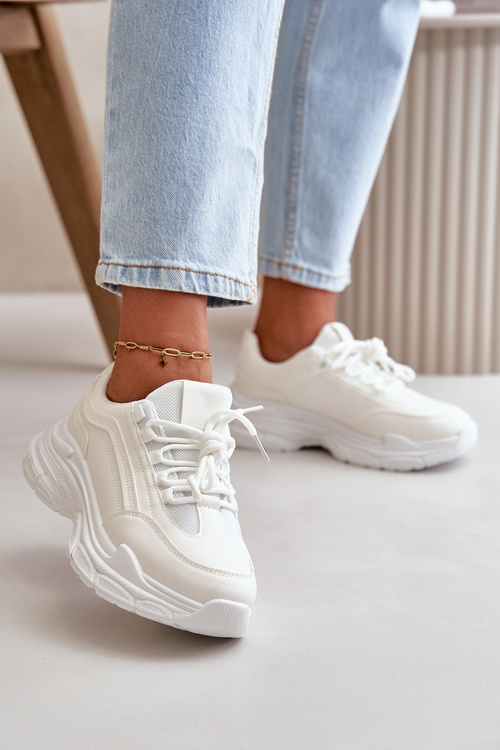 Sneakers Women Sport Shoes Thick Sole White Lerila