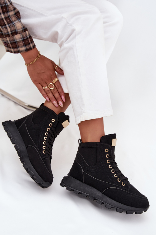 Insulated Women's Trappers on Platform Black Marivira