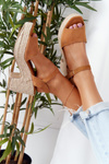 Braided Sandals On A Block Heel Big Star HH274394 Camel