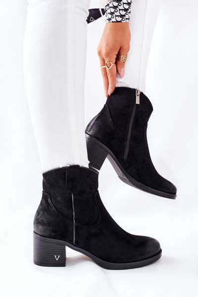Women's Suede Boots Warmed Black Hillbrook