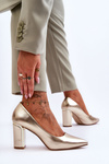 Classic Pumps On A Decorative Heel gold Elizabeth 