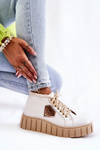 Leather Sport Shoes Tied White Lewski Shoes 3252 / N