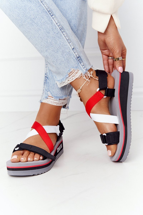 Foam Wedge Sandals Big Star HH274A082 Red-White