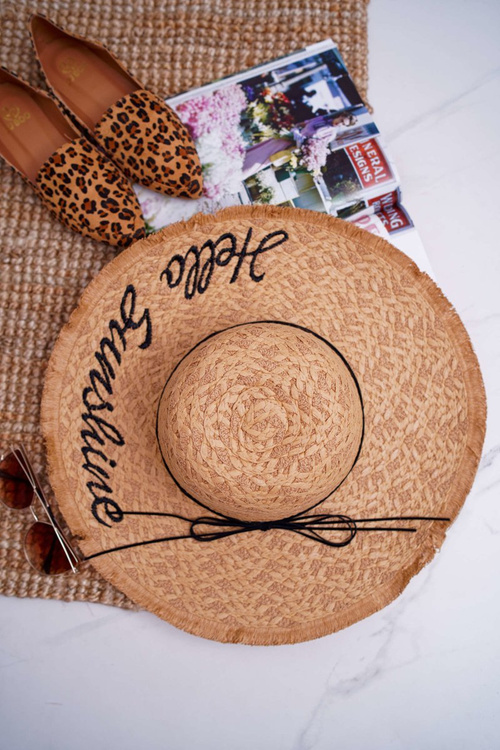 Braided Hat BRUNO ROSSI Hello Sunshine Camel