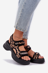 Eco Leather Lightweight Platform Sandals Panther Brown