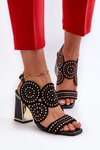 Embellished Sandals with Stiletto Heel D&A CR026 Black
