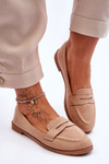 Comfortable Suede Women's Loafers Dark beige Lucca