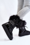 Women's Lace-up Snow Boots Black Santero