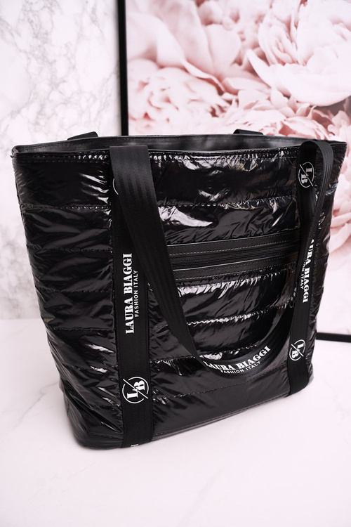 Large Shopper Bag LAURA BIAGGI Black White Logo