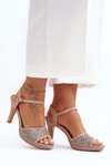 Embellished High Heel Sandals D&A MR1038-44 Pink Gold