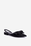 Ballet Flats With Pointed Toes And Bow Black Lotiara
